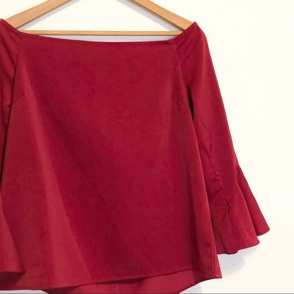 NWT English Factory Red Bell Sleeve Blouse Sz M - Picture 5 of 11
